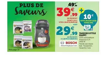 Hyper U Tassimo Style Happy offre