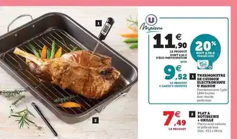 Hyper U Thérmomètre De Cuisson électronique U Maison, Plat à Rotisserie + Grille offre
