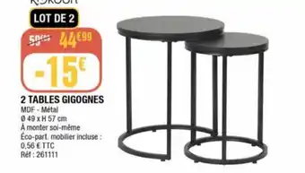 La Foir'Fouille 2 Tables Gigognes offre
