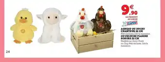 Agneau Ou Ducky Chanteur 22 Cm Ou Peluche Flamme Sonore 22 Cm