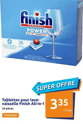 Action Tablettes Pour Lave-Vaisselle Finish All-in-1 offre