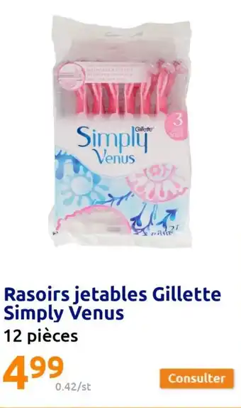 Action Rasoirs Jetables Gillette Simply Venus offre