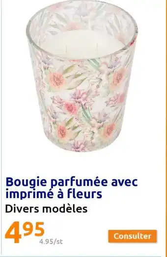 Bougie Parfumée Avec Imprime à Fleurs