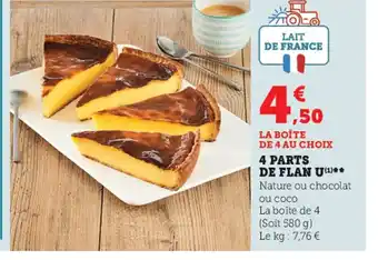 Super U 4 Parts de Flan U offre