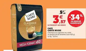 Hyper U Café Carte Noire offre
