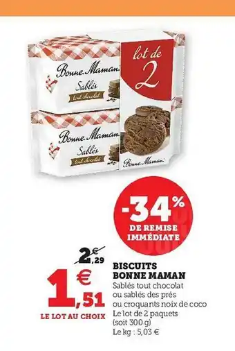 Hyper U Biscuits Bonne Maman offre