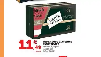 Hyper U Café Moulu Classique Carte Noire offre