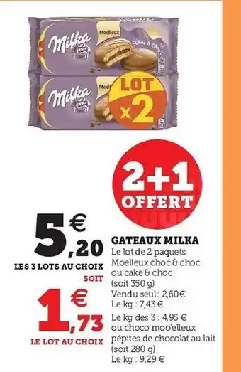 Hyper U Gâteaux Milka offre