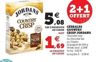 Hyper U Céréales Country Crisp Jordans offre