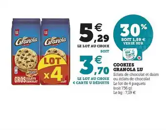 Hyper U Cookies Granola Lu offre