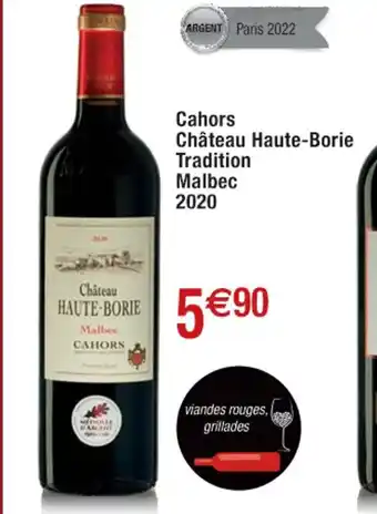 Cora x Carrefour Cahors Chateau Haute-Borie Tradition Malbec 2020 offre