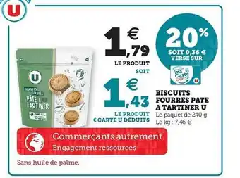 Hyper U Biscuits Fourrés Pâte à Tartiner U offre