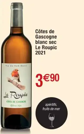 Cora x Carrefour Cotes De Gascogne Blanc Sec Le Roupic 2021 offre