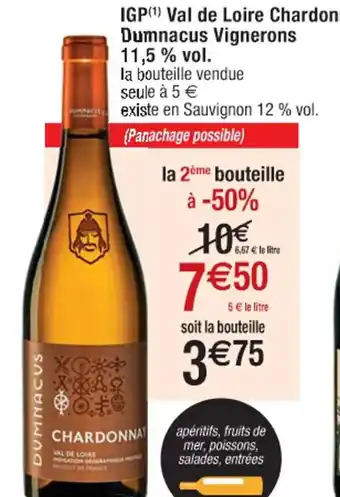 IGP Val De Loire Chardonnay Dumnacis Vignerons 11,5 % Vol