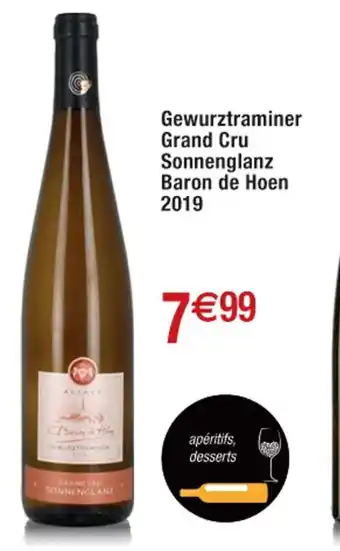 Cora x Carrefour Gewurztraminer Grand Cru Sonnenglanz baron De Hoen 2019 offre