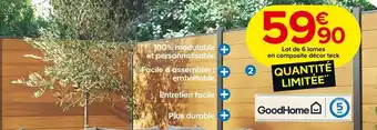 Lot De 6 Lames En Composite Décor Teck