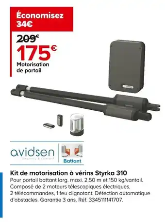 Castorama Kit De Motorisation A Vérins Styka 310 offre