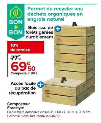 Castorama Composteur Forestyle offre