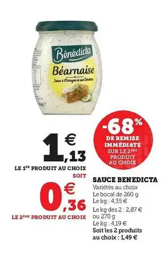 Hyper U Sauce Bénédicta offre