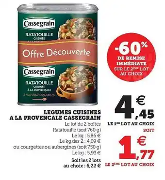 Légumes Cuisinés à La Provencale Cassegrain