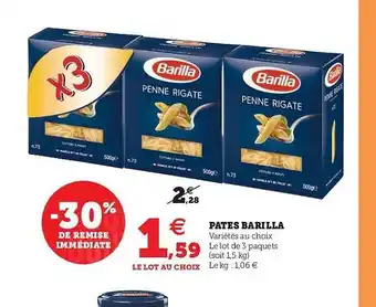 Hyper U Pâtes Barilla offre
