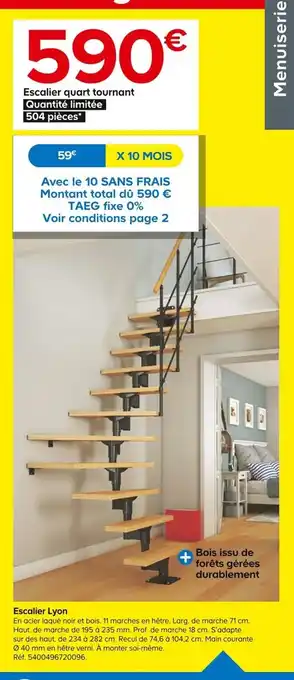 Castorama Escalier Quart Tournant Quantité Limitée 504 Piéces offre
