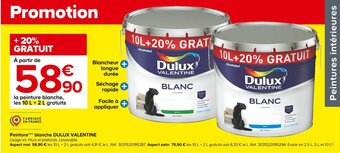 Castorama Peinture*** Blanche Dulux Valentine offre