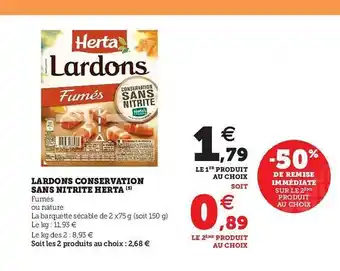 Hyper U Lardons Conservation Sans Nitrite Herta offre