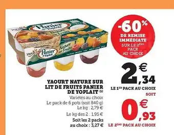 Hyper U Yaourt Nature Sur Lit De Fruits Panier De Yoplait offre