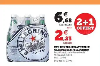 Hyper U Eau Minérale Naturelle Gazeuse San Pellegrino offre