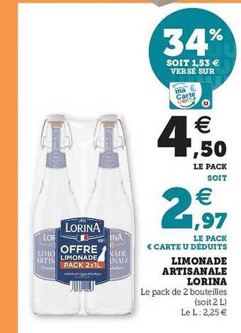 Hyper U Limonade Artisanale Lorina offre