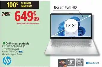 Carrefour Ordinateur portable hp offre