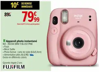 Carrefour Appareil photo instantané fujifilm offre