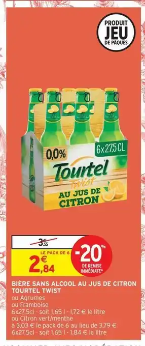 Intermarché Express Bière sans alcool au jus de citron tourtel twist offre