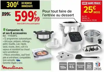 Carrefour Companion xl et ses 8 accessories moulinex offre