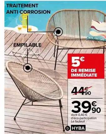 Carrefour Fauteuil acapulco offre