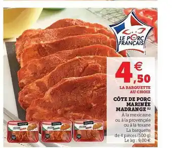 Hyper U Côte De Porc Marinée Madrange offre