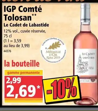 Norma IGP Comté Tolosan offre
