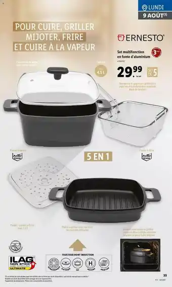 Lidl Ernesto Set Multifonction En Fonte D'aluminium offre