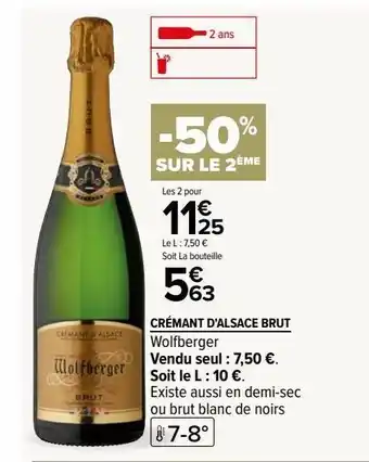 Carrefour Crémant d'alsace brut offre