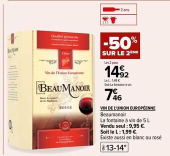 Carrefour Vin de l'union européenne offre