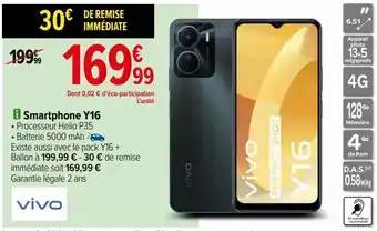 Carrefour Smartphone y16 vivo offre