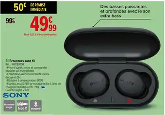 Carrefour Écouteurs sans fil sony offre