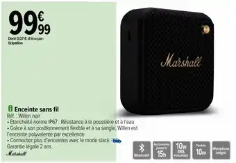 Carrefour Enceinte sans fil marshall offre