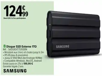 Carrefour Disque ssd externe 1to samsung offre