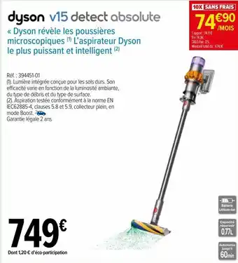 Carrefour Dyson v15 detect absolute offre