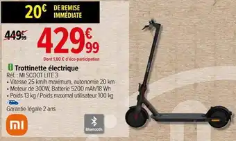 Carrefour Trottinette électrique xiaomi offre
