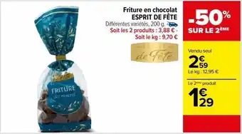 Carrefour Friture en chocolat esprit de fête offre