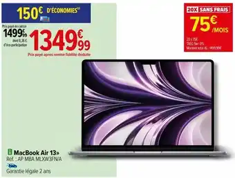 Carrefour Macbook air 13>> offre