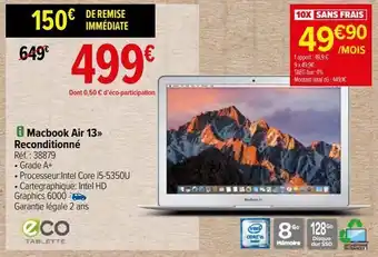 Carrefour Macbook air 13>> reconditionné offre